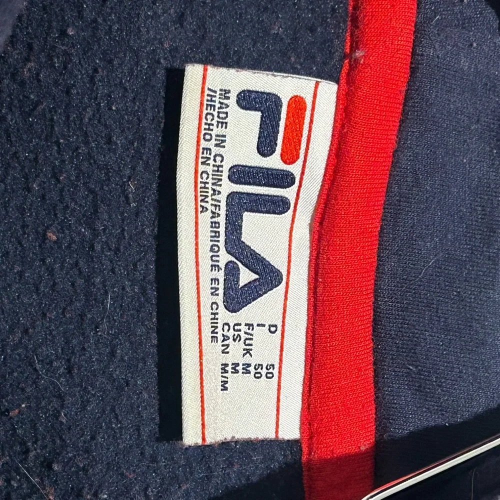 FILA Men’s Hoodie - Size M - Red, White & Navy Pullover Sweatshirt - Picture 5 of 5